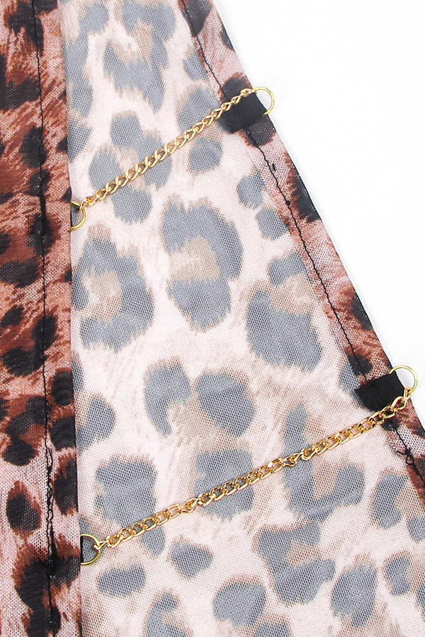 Sexy Leopard Print Lace Chemise Babydoll