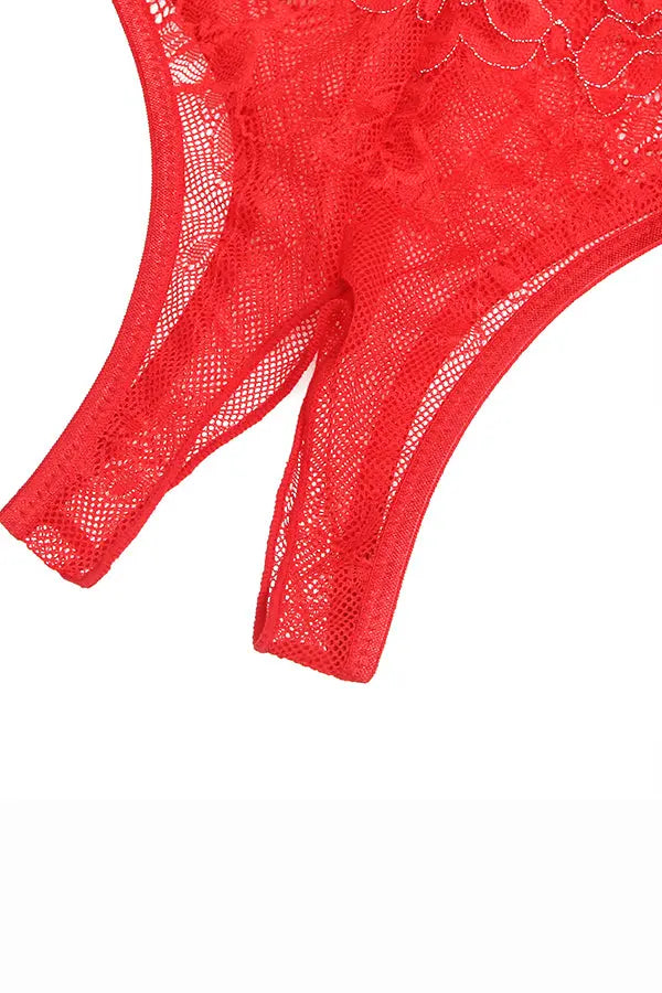 Sexy Red Lace Crotchless Panties Lingerie Diva