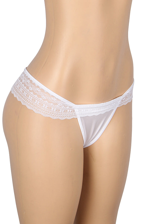 Sexy White Lace Thong Panties