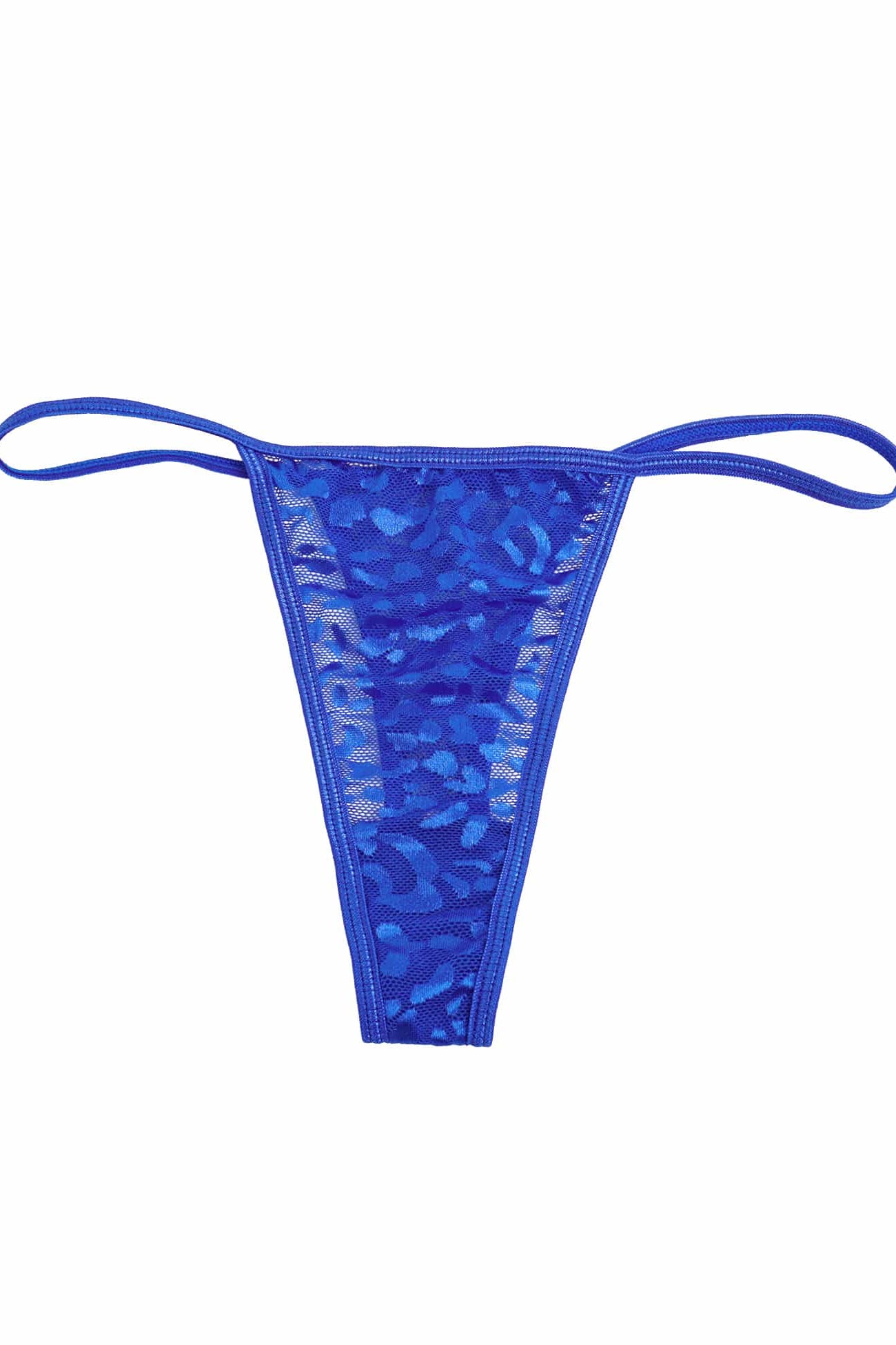 Blue Leopard Print Sheer Mesh Chemise
