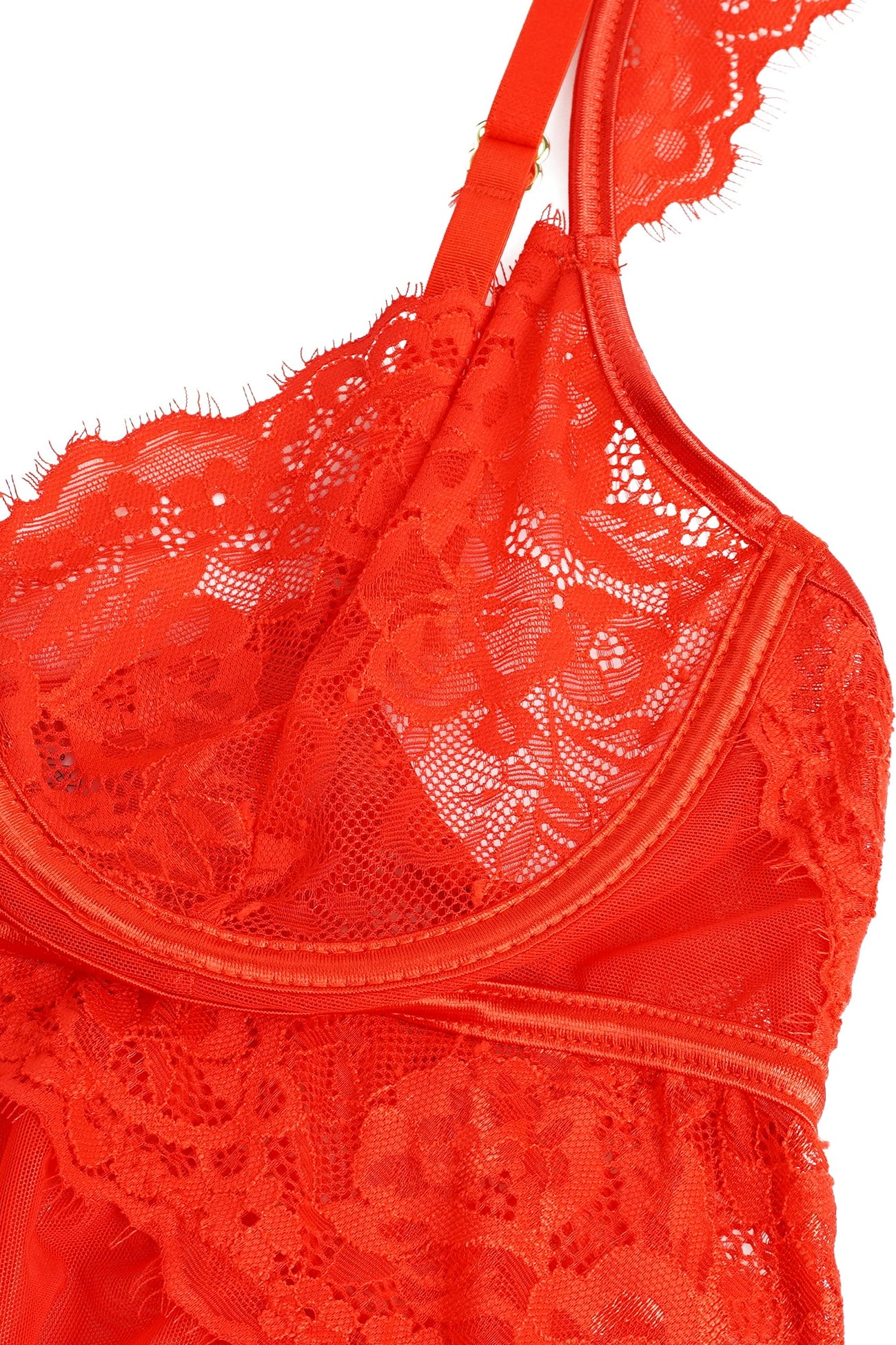 Red Lace Underwire Babydoll