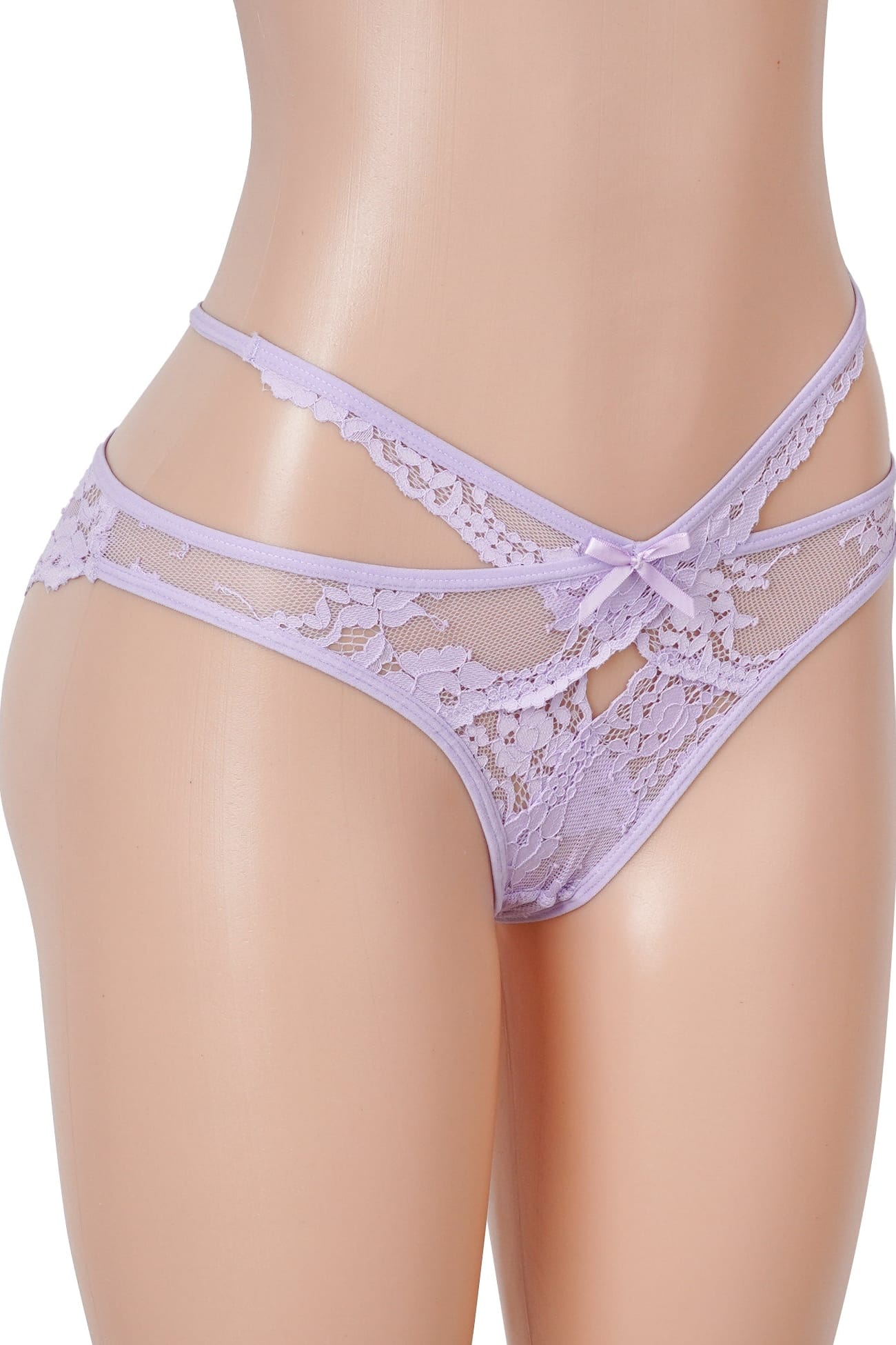 Lavender Floral Lace Strappy Panty