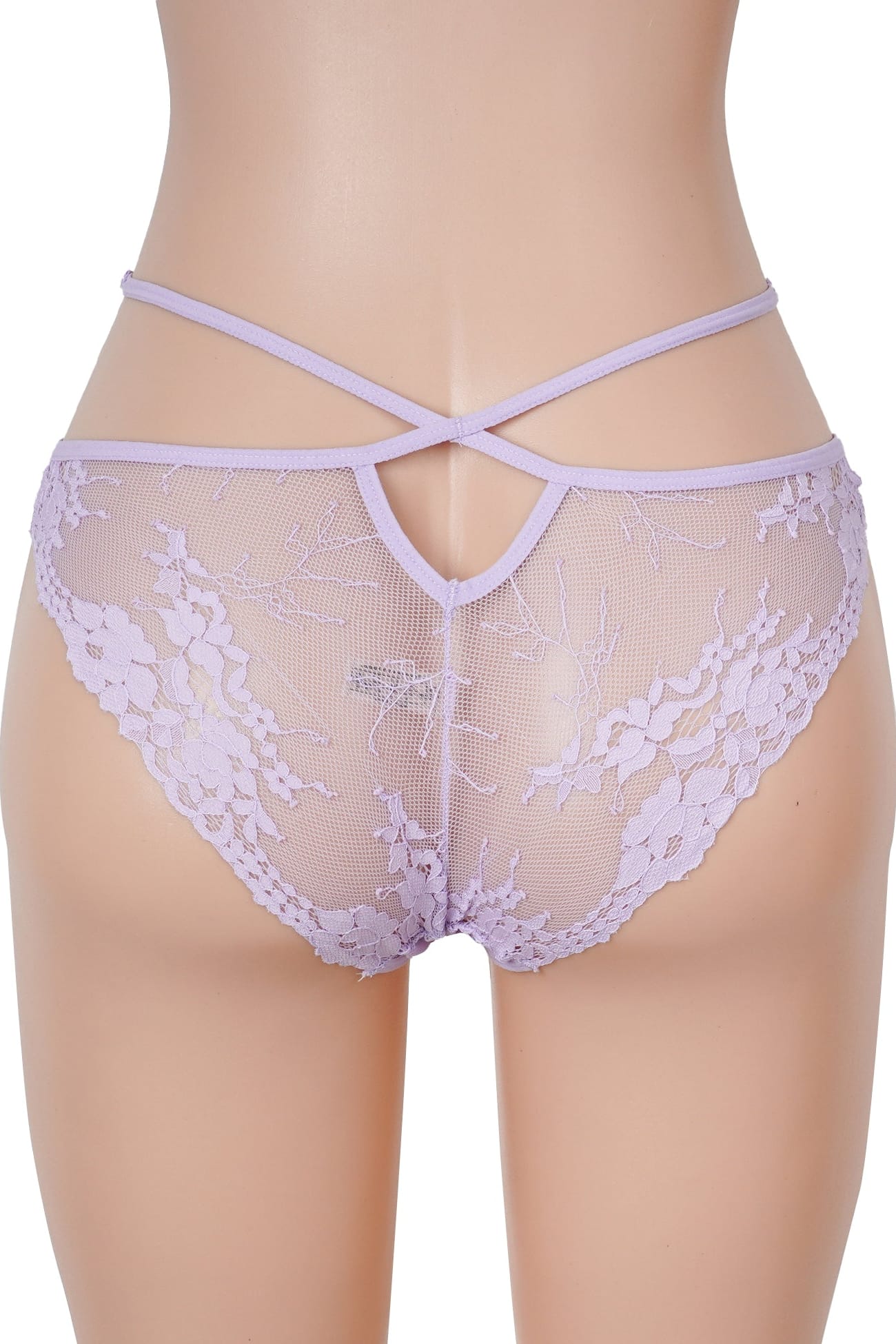Lavender Floral Lace Strappy Panty