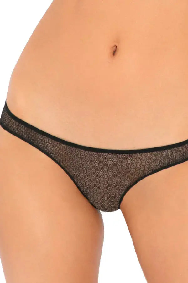 Black Pure NV Crotchless Panty Rene Rofe