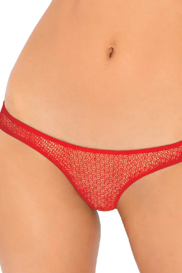 Red Pure NV Crotchless Panty Rene Rofe