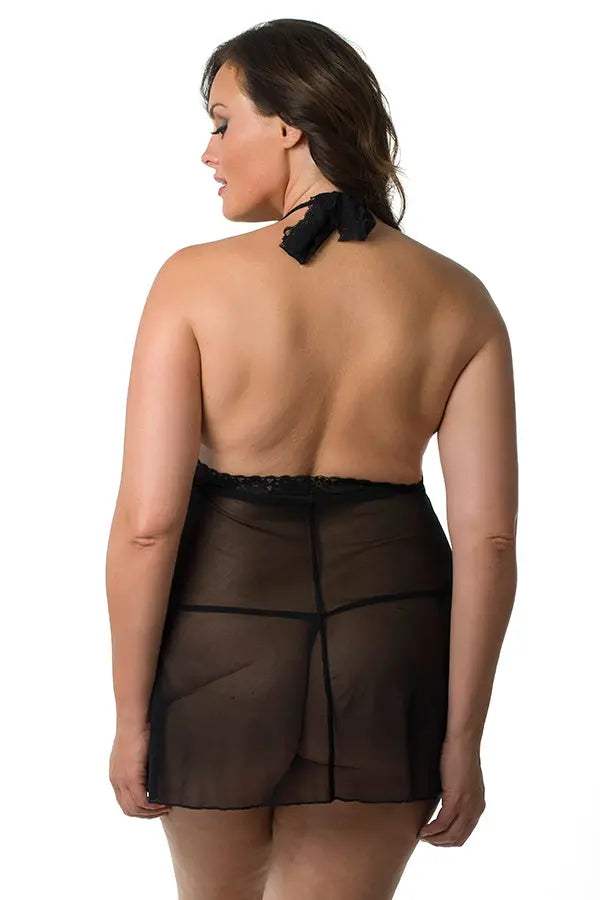 Plus Fire Floral Babydoll Set Velvet Kitten