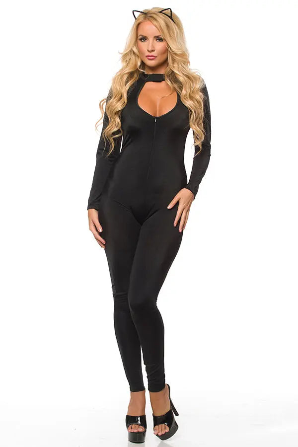 Black Wild Kitty Costume Velvet Kitten