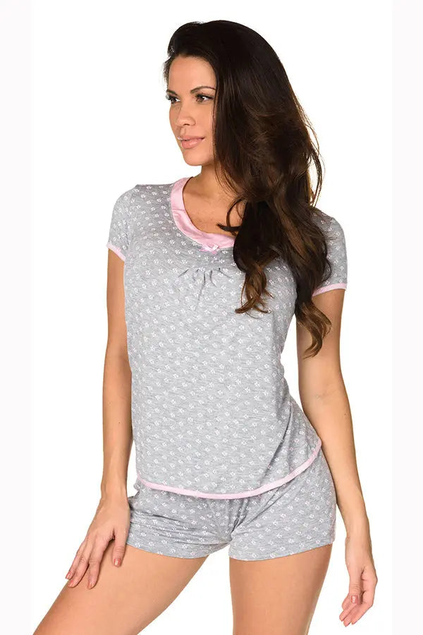 Grey Simply Me Short Set Velvet Kitten