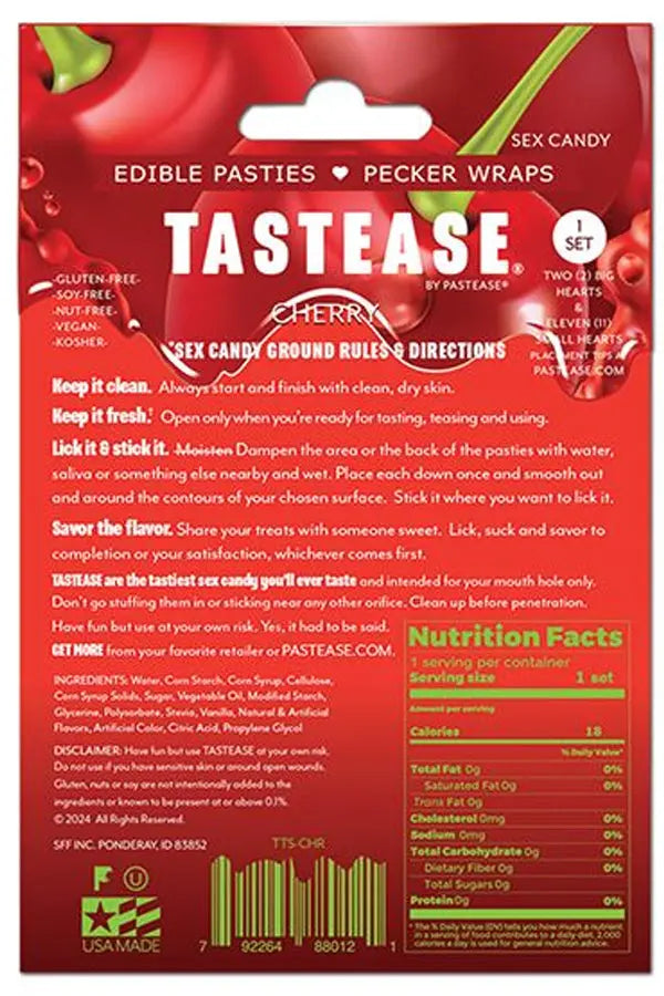 TASTEASE Heart Cherry Edible Pasties Eldorado