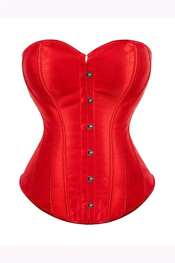 Red Timeless Satin Corset Lingerie Diva