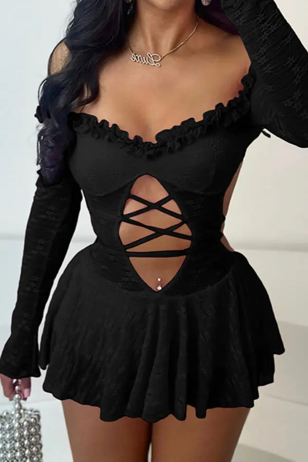 Sultry Black Mini Dress Lingerie Diva
