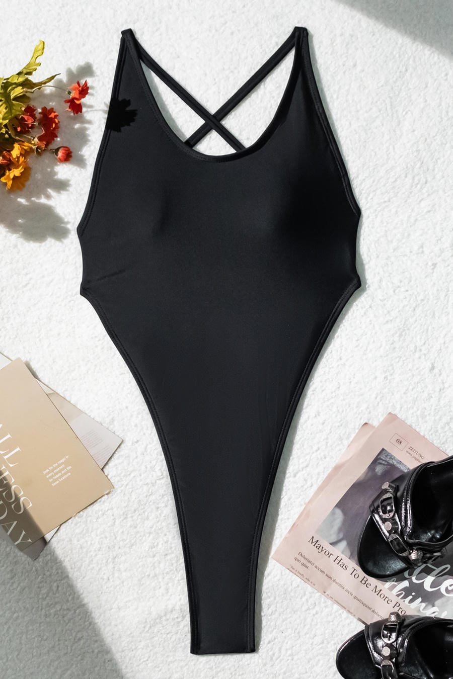Sexy Black One-Piece Swimsuit