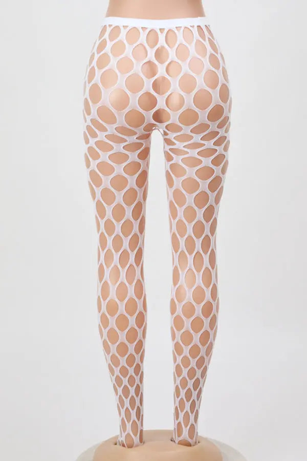 Glow-in-the-Dark Honeycomb Fishnet Tights UV Reactive Lingerie Diva