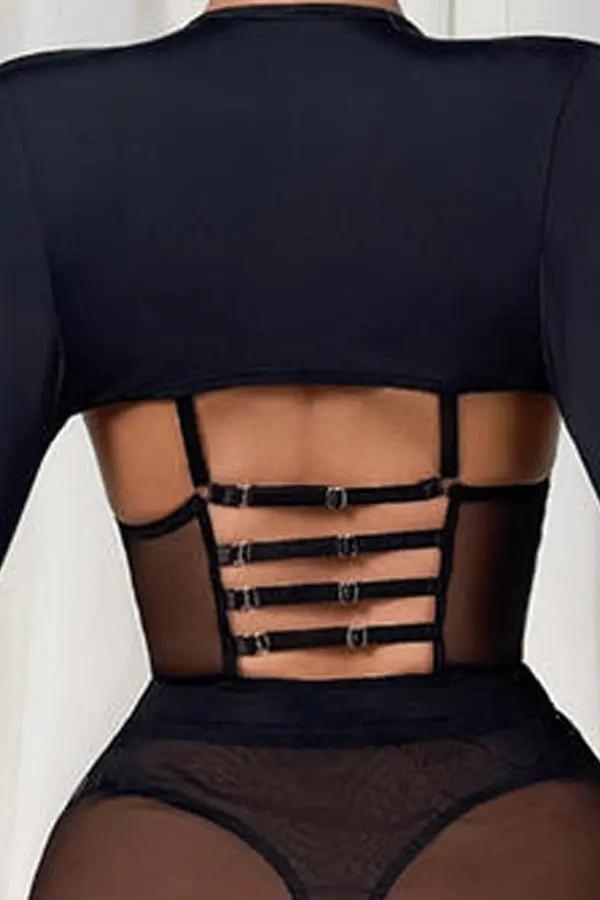 Sheer Seduction Black Mesh Lingerie Set Lingerie Diva