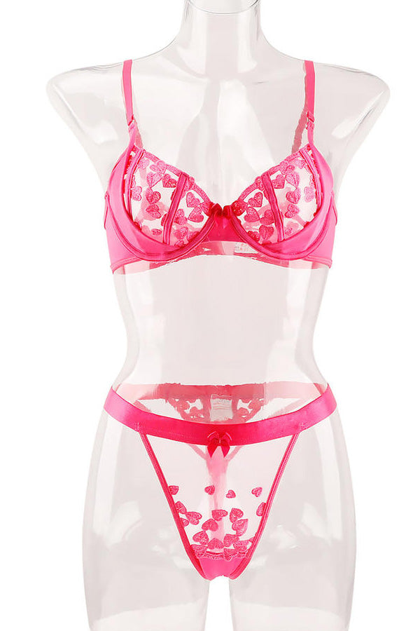 Hot Pink Lace Lingerie Set