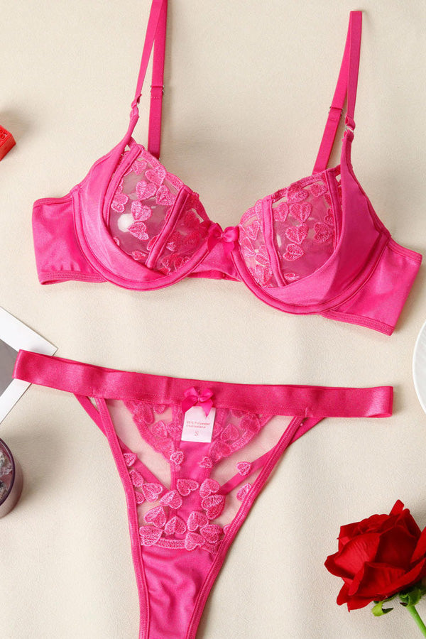 Hot Pink Lace Lingerie Set