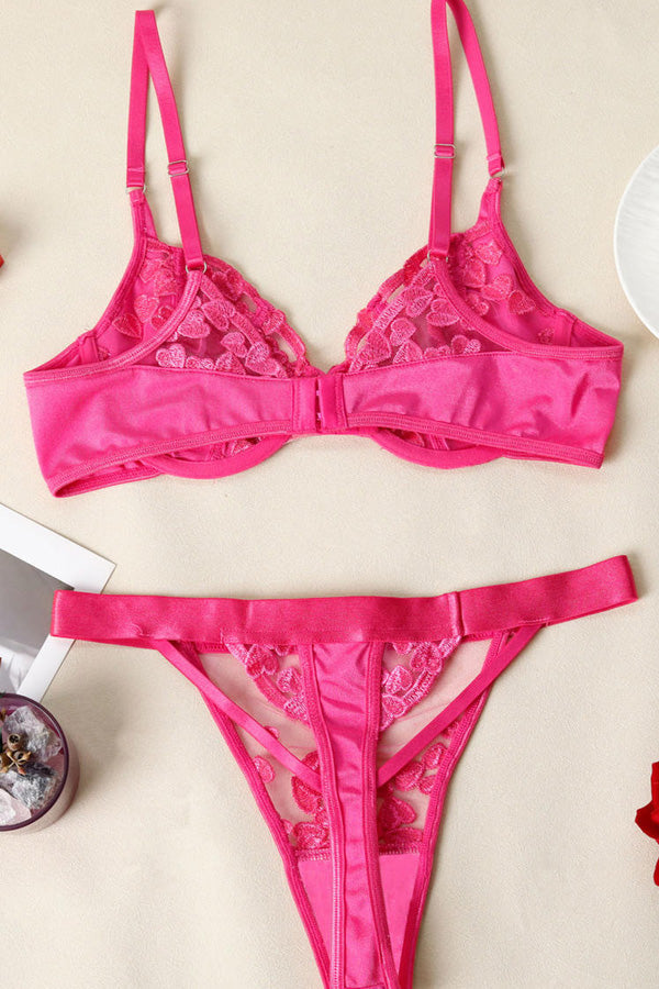 Hot Pink Lace Lingerie Set