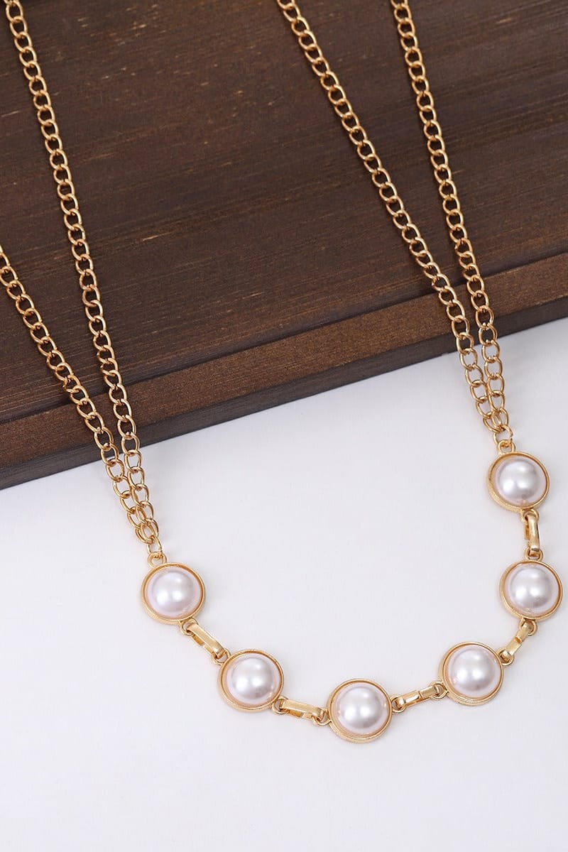 Gold Pearl Body Chain Necklace