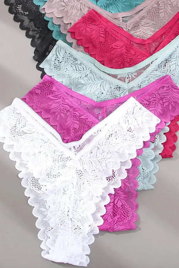 Purple Lace Cheeky Cut Thong FineToo