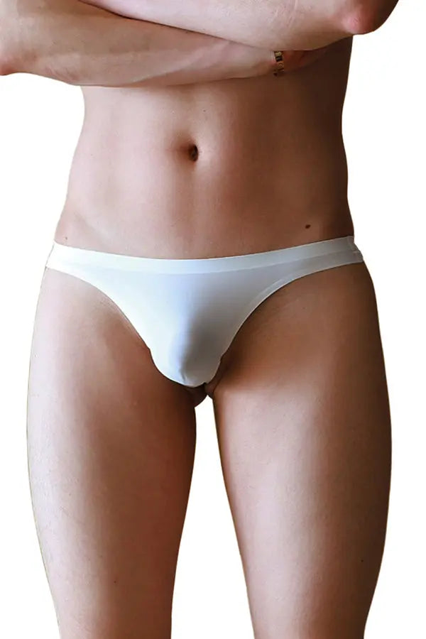 Men's Bold White Thong Lingerie Diva