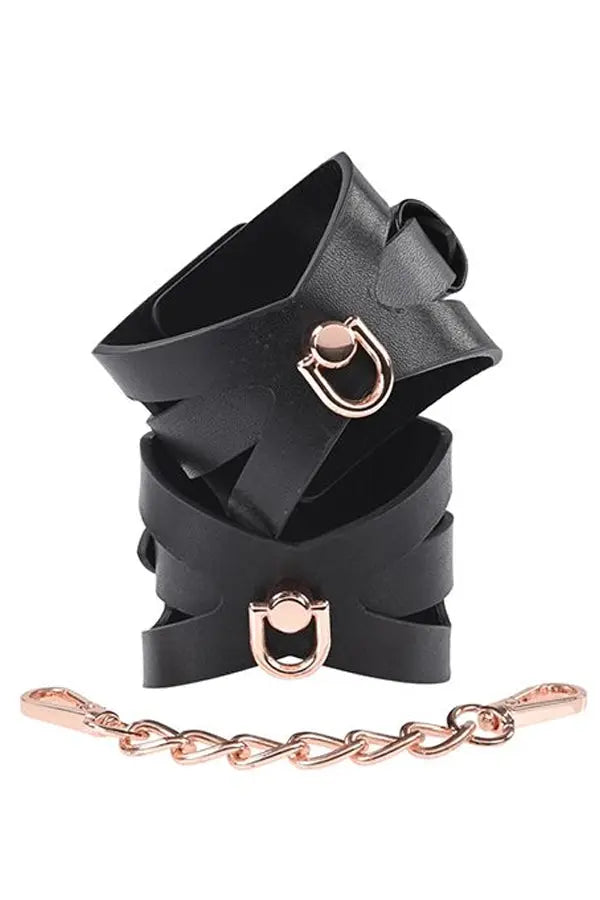 Black and Rose Gold Handcuff Restraints Eldorado