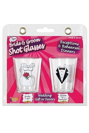 Bride and Groom 2 Shot Glasses - LingerieDiva