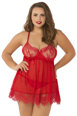 Queen Bed Of Roses Babydoll Set