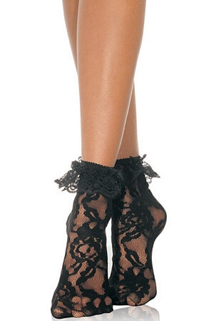 Lace Anklets With Top Ruffle