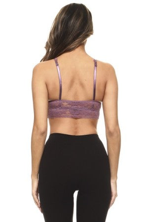 Purple Sheer Lace Caged Bralette
