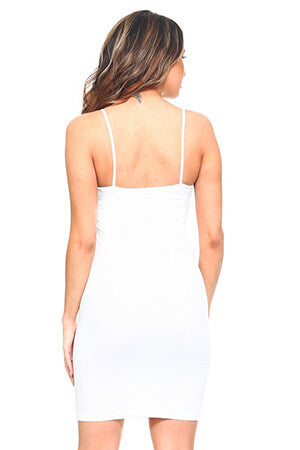 White Seamless Cami Slip Dress