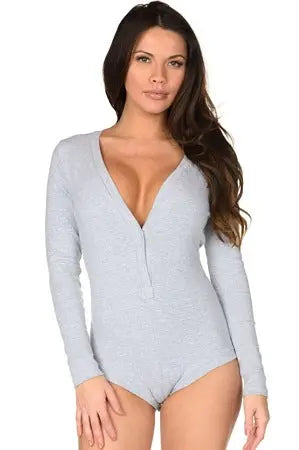 Simply Sexy Grey Bodysuit Velvet Kitten