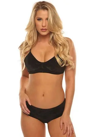 Black Velvet Kiss Bra Set Velvet Kitten