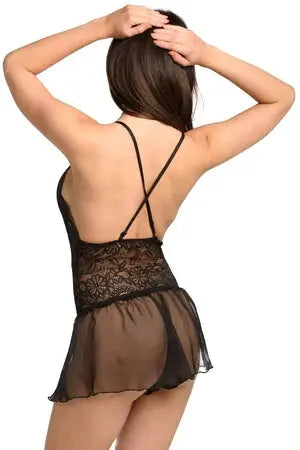 Crotchless Racy Lace Romper Velvet Kitten