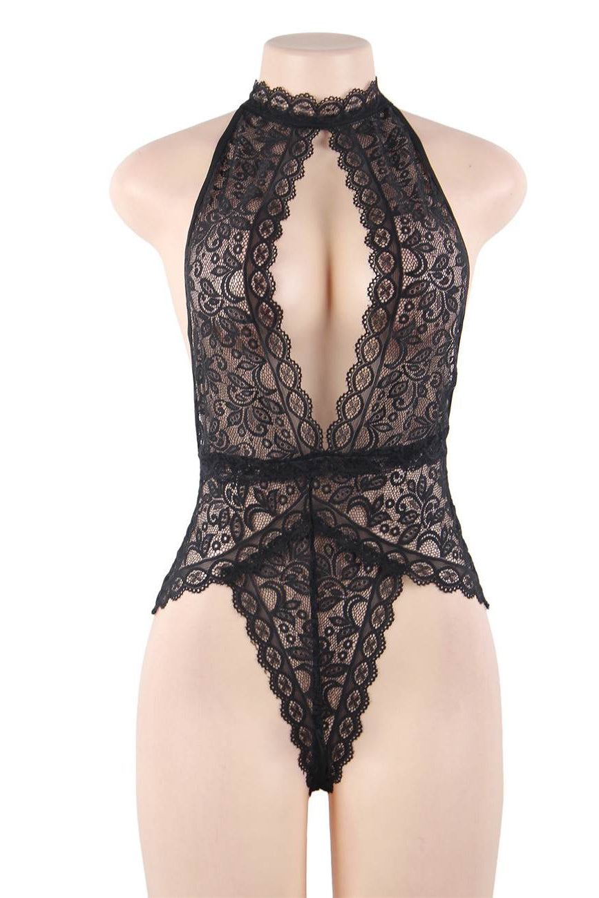 Plus Size Black Lace Teddy