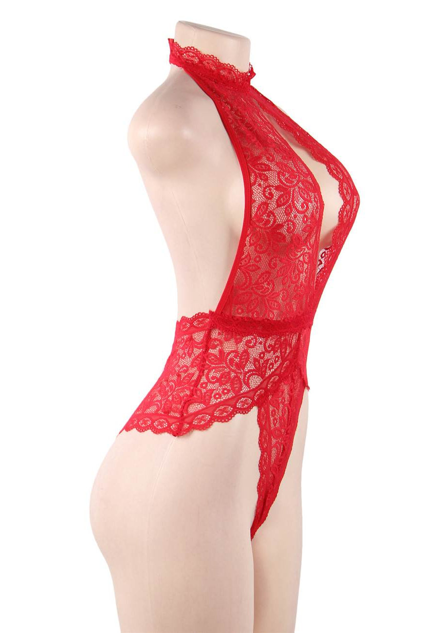 Plus Size Red Lace Teddy