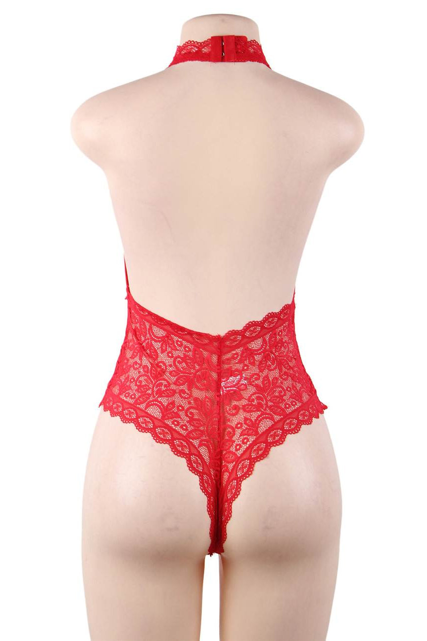 Plus Size Red Lace Teddy