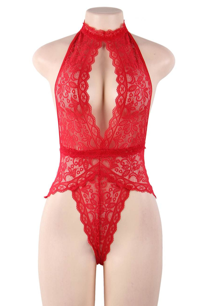 Plus Size Red Lace Teddy