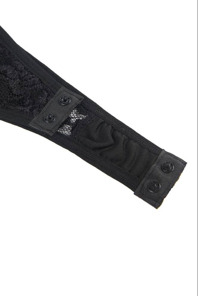 Plus Size Black Scalloped Edge Lace Teddy
