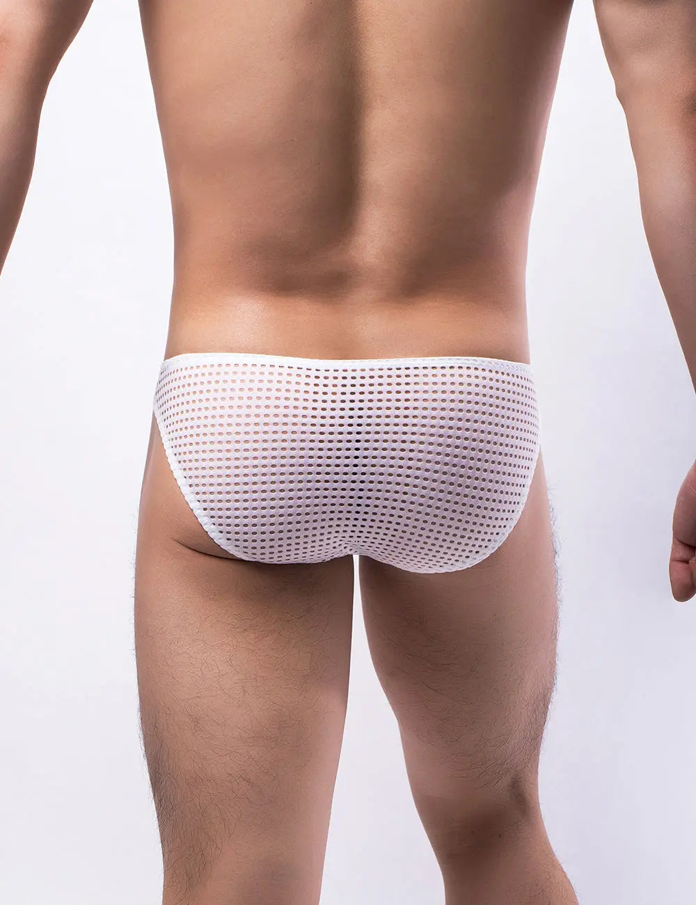 White Breathable Mesh Sexy Men&#39;s Brief Lingerie Diva