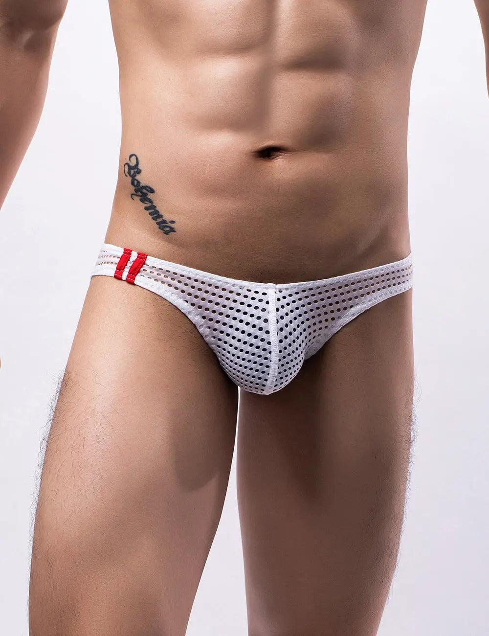 White Breathable Mesh Sexy Men's Brief Lingerie Diva