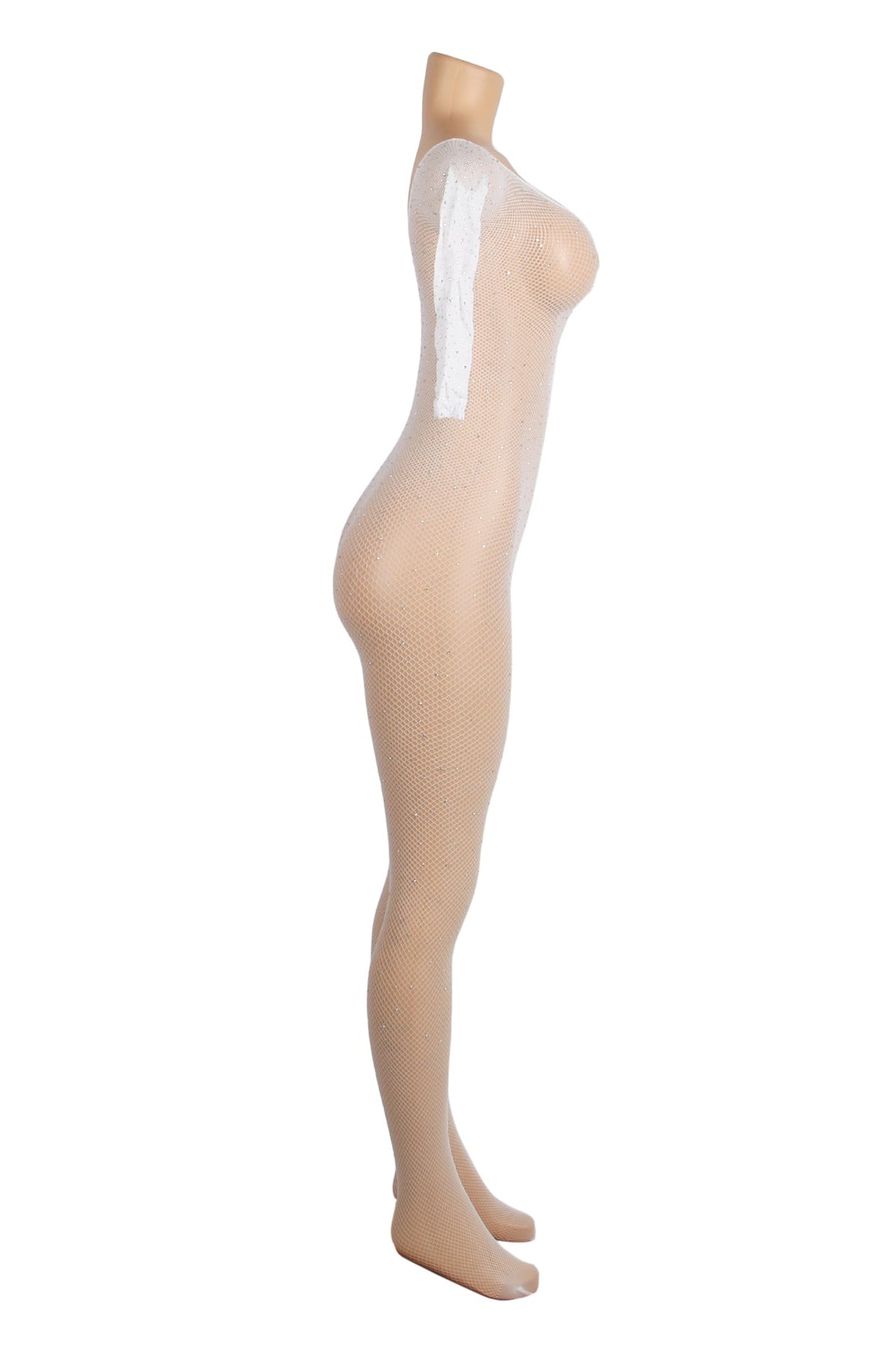 Plus Size White Goddess Crotchless Bodystocking