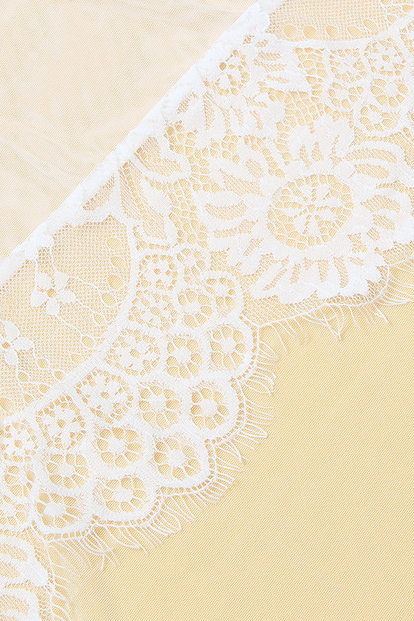 Plus Size White Sheer Lace Robe
