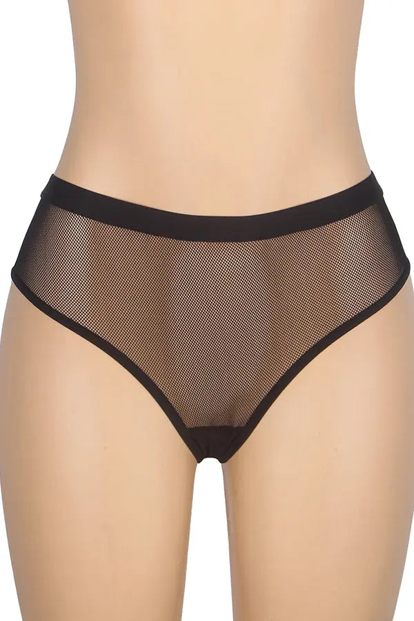 Black Open Back Mesh Panties Lingerie Diva