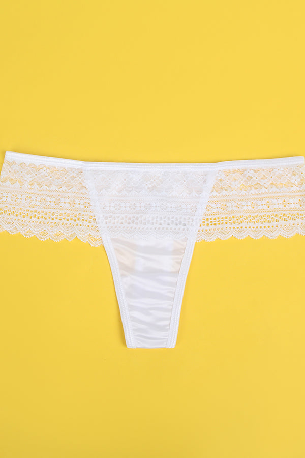 Sexy White Lace Thong Panties