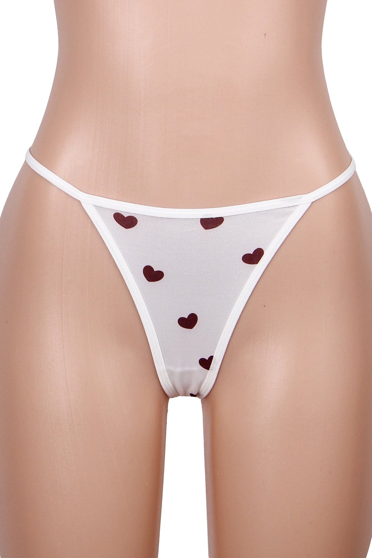 Plus Size White with Hearts Stretch Lace Babydoll