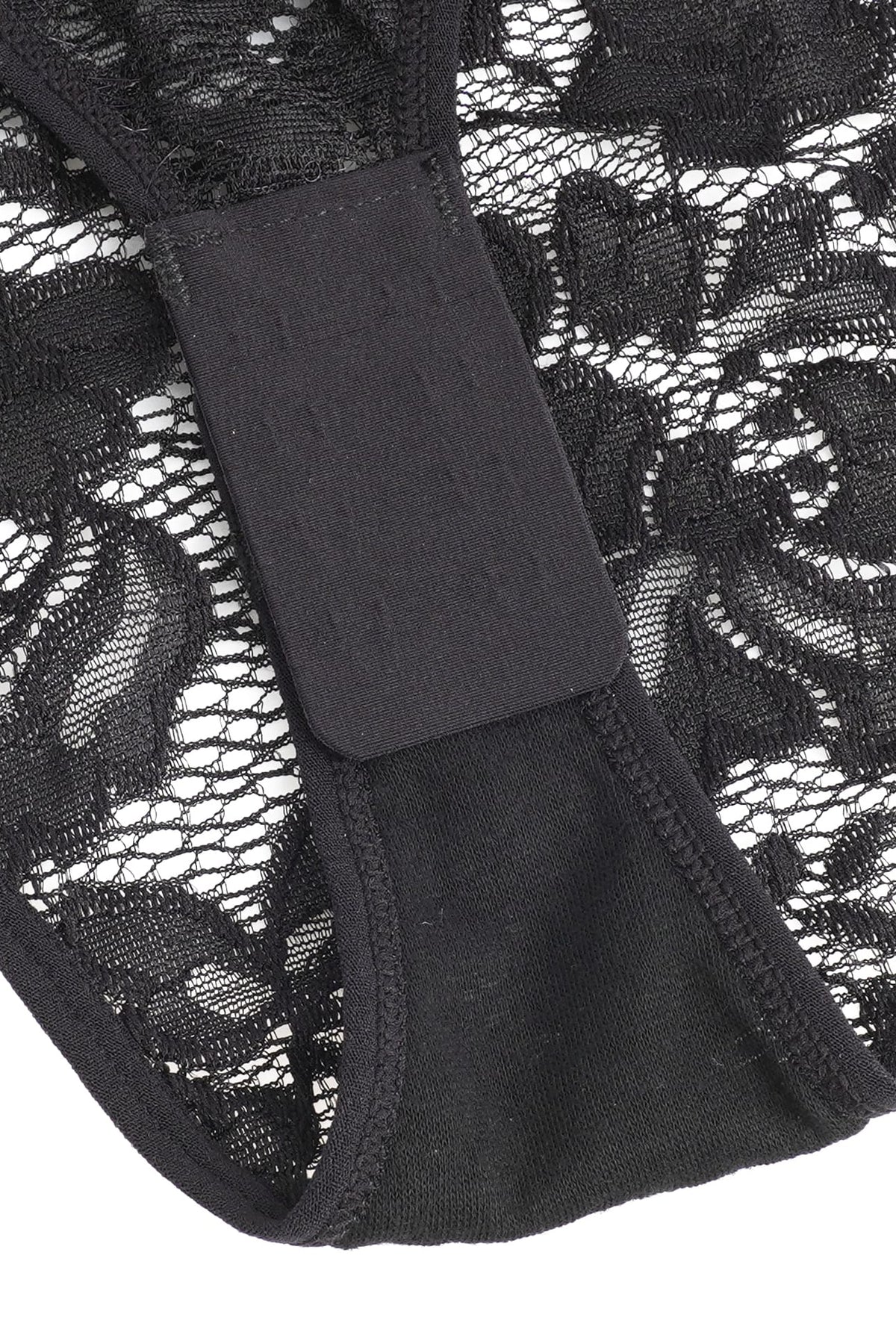 Sexy Black Floral Lace Long Sleeve Bodysuit