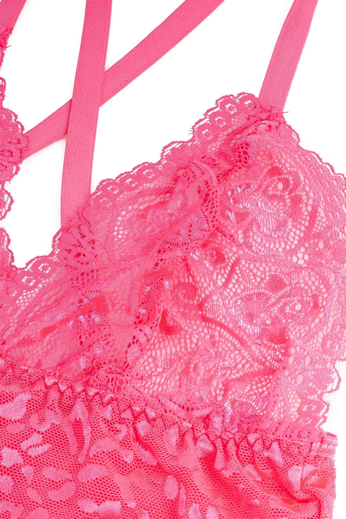 Pink Leopard Print Sheer Mesh Chemise