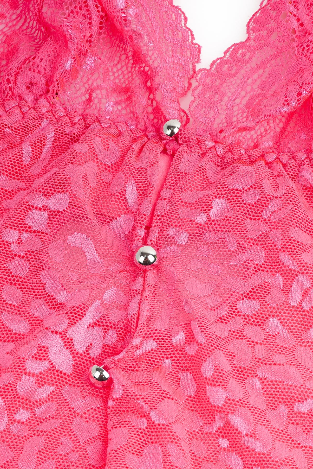 Pink Leopard Print Sheer Mesh Chemise