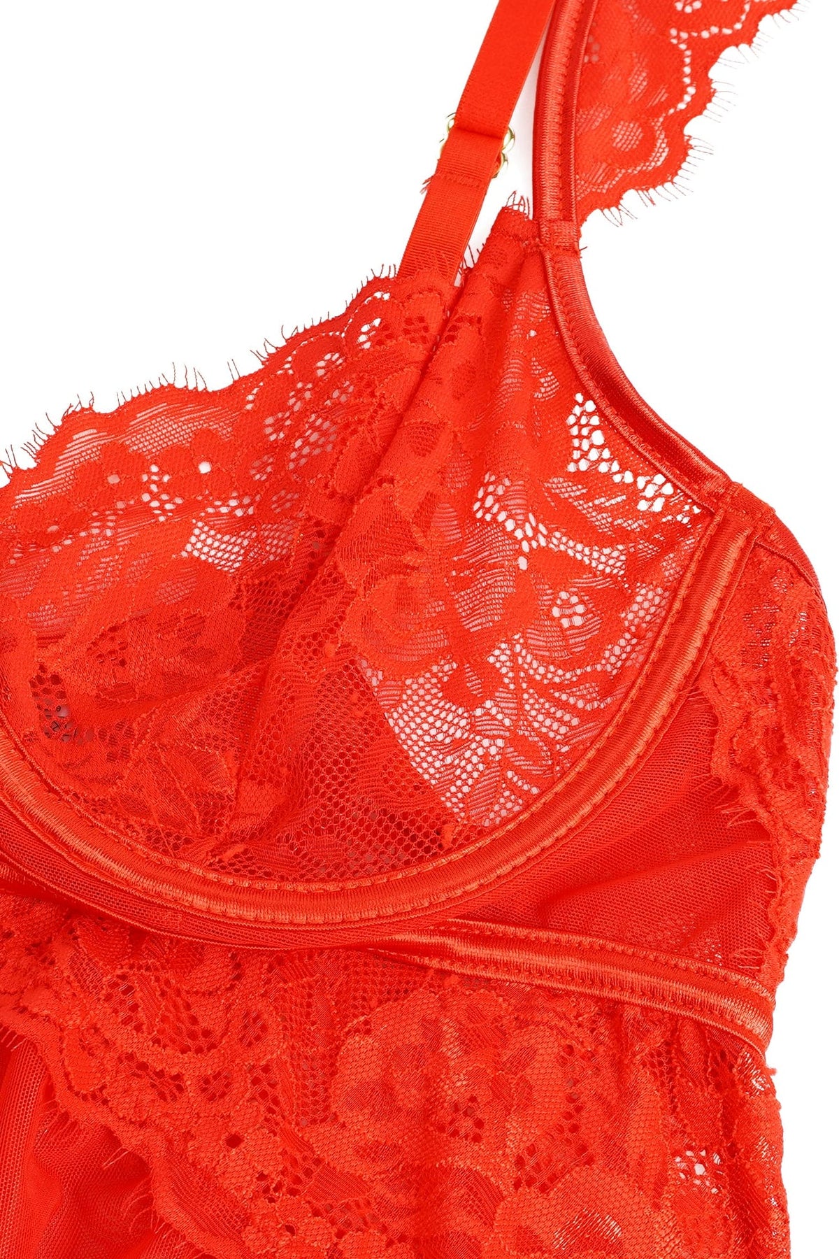 Red Lace Underwire Babydoll