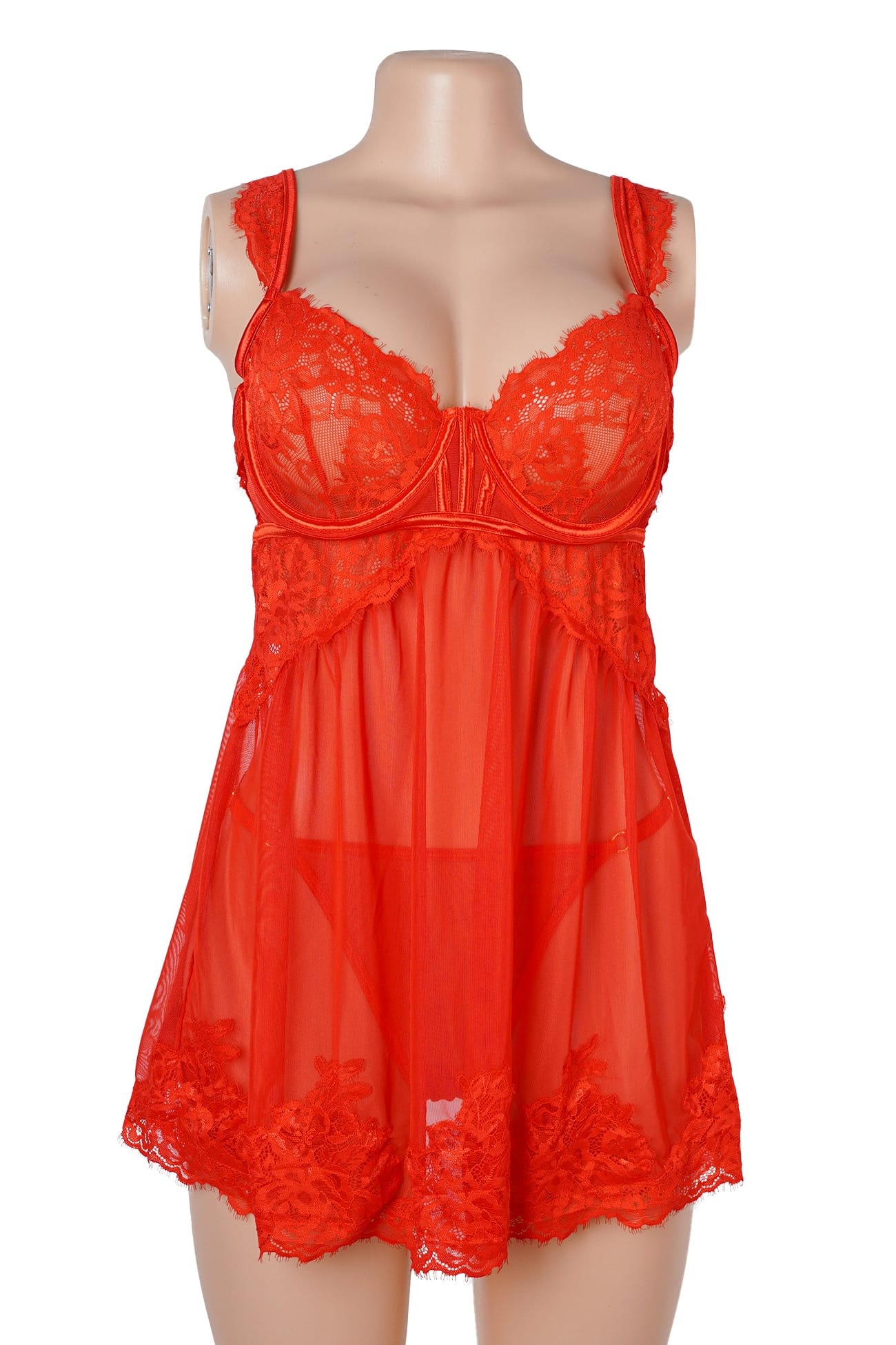 Red Lace Underwire Babydoll